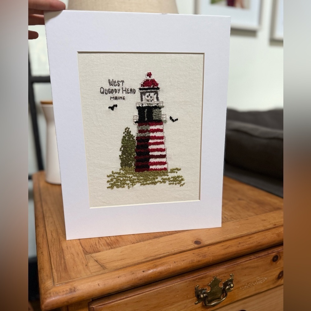 West Quoddy Head Lighthouse Embroidered Art - Picture 8 of 8